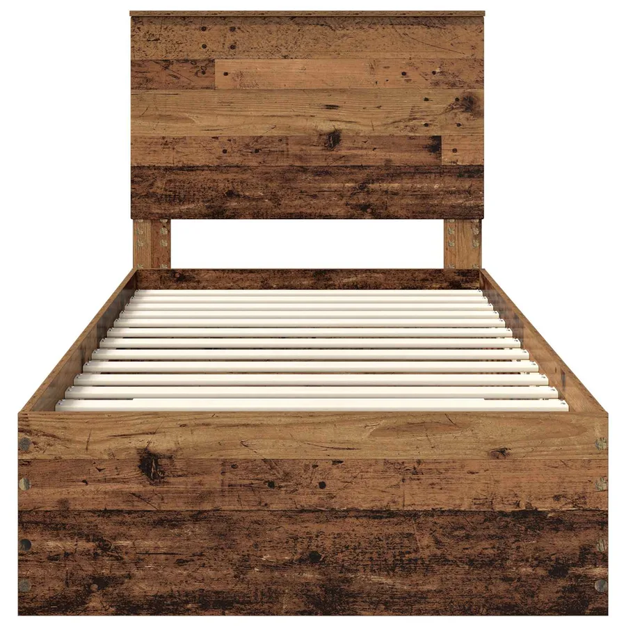 Cadre de lit Bois ancien 90 x 190 cm Bois d'ingénierie - 7