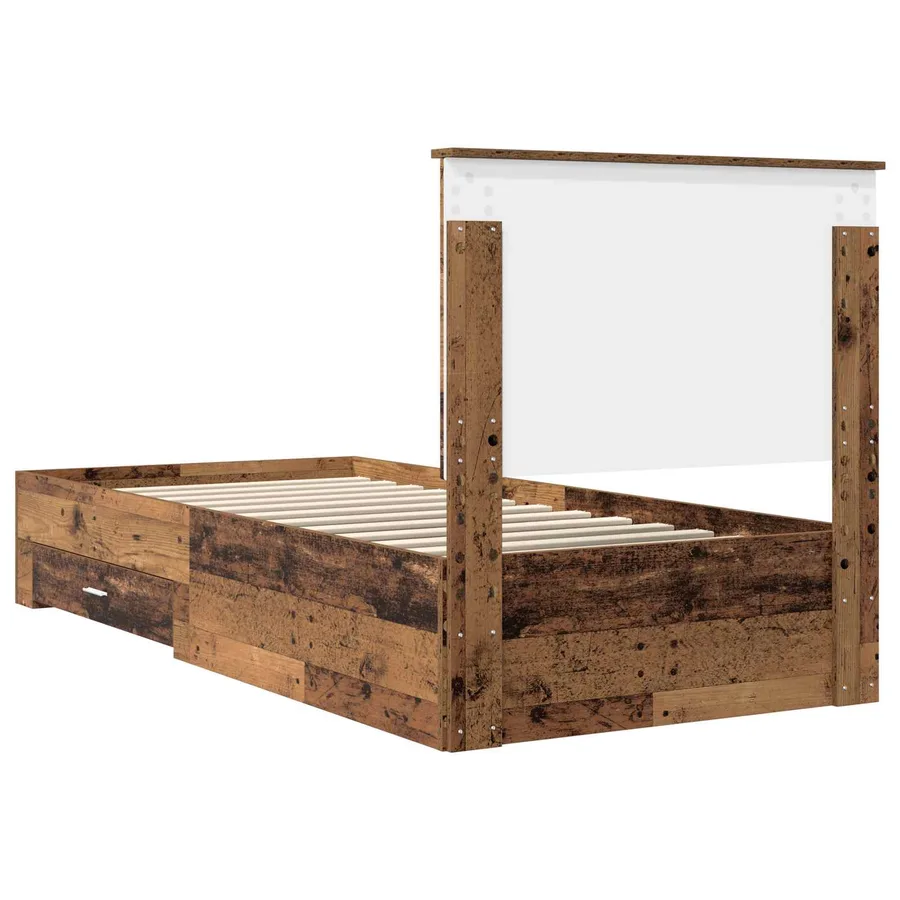 Cadre de lit Bois ancien 90 x 190 cm Bois d'ingénierie - 9