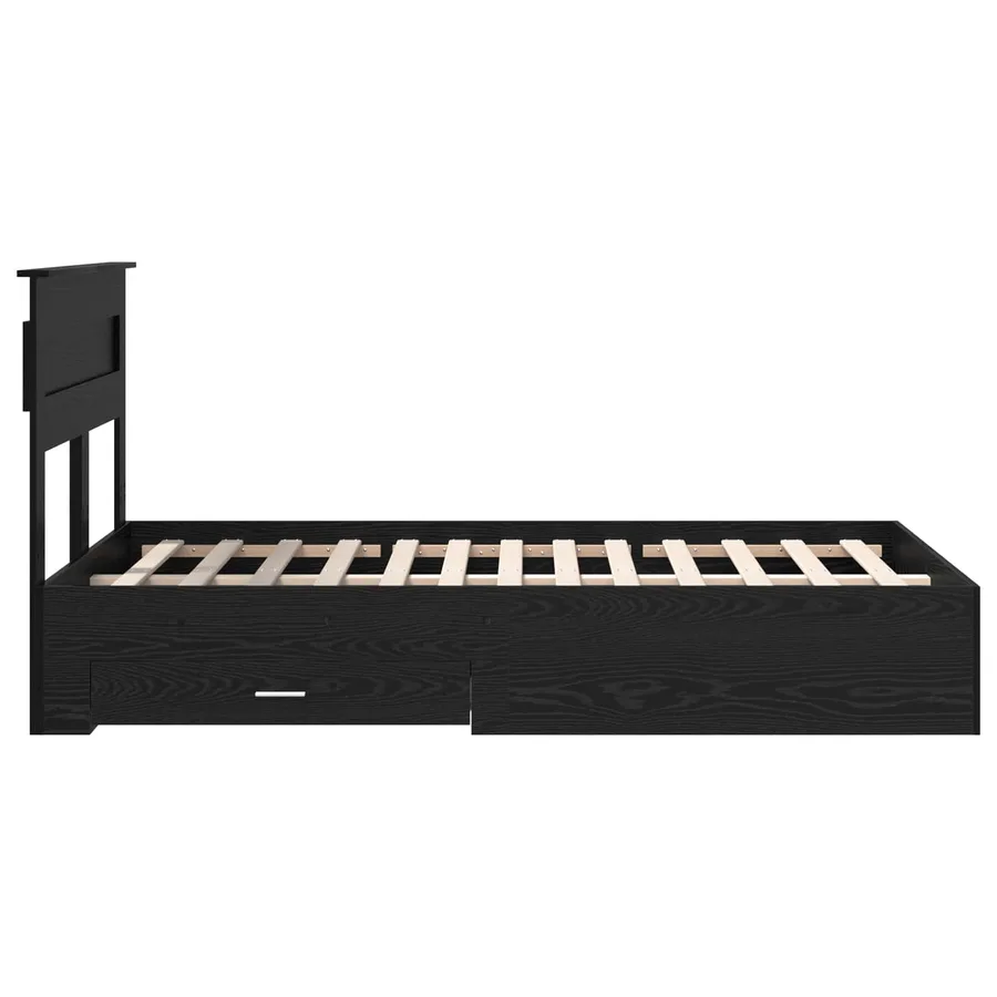 Cadre de lit Chêne noir 120 x 190 cm Bois d'ingénierie - 9