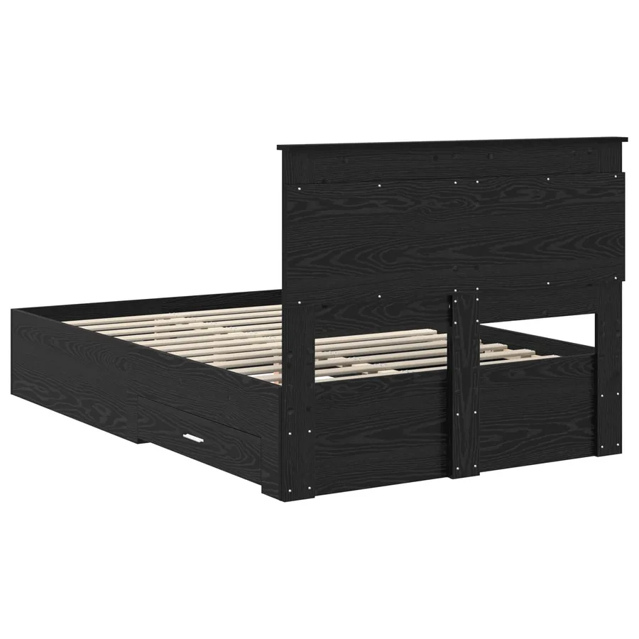 Cadre de lit Chêne noir 120 x 190 cm Bois d'ingénierie - 10