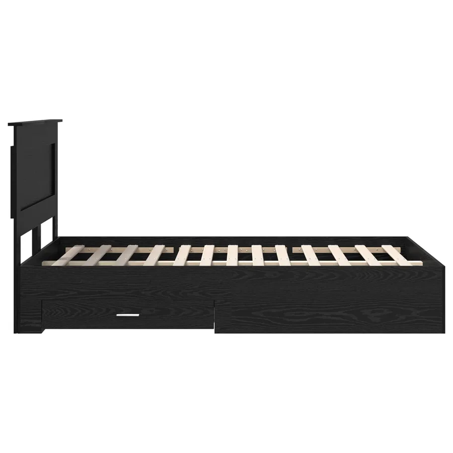 Cadre de lit Chêne noir 120 x 190 cm Bois d'ingénierie - 9