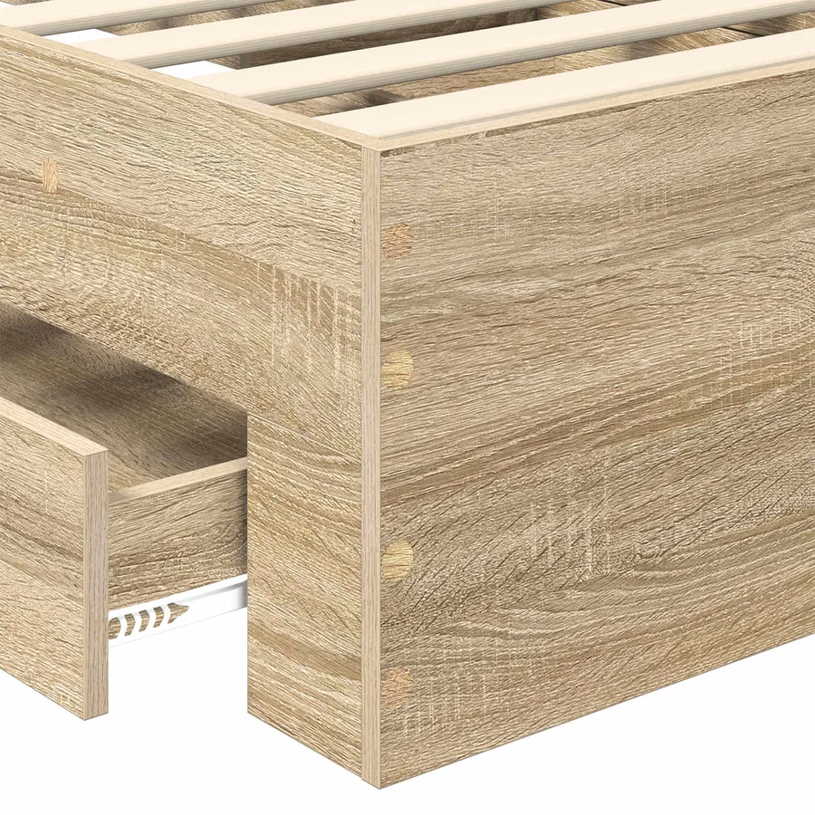Cadre de lit Chêne Sonoma 90 x 190 cm Bois d'ingénierie - 10