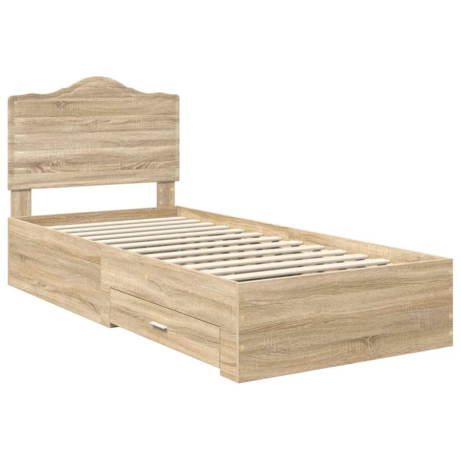 Cadre de lit Chêne Sonoma 90 x 190 cm Bois d'ingénierie - 4