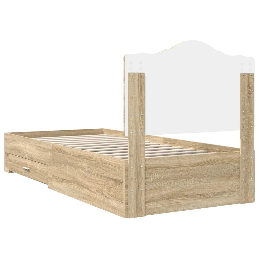 Cadre de lit Chêne Sonoma 90 x 190 cm Bois d'ingénierie - 9