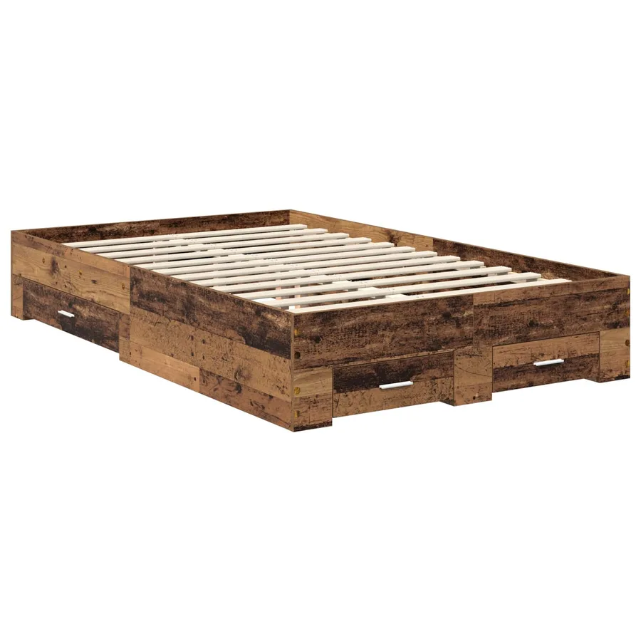 Cadre de lit Bois ancien 120 x 190 cm Bois d'ingénierie - 6