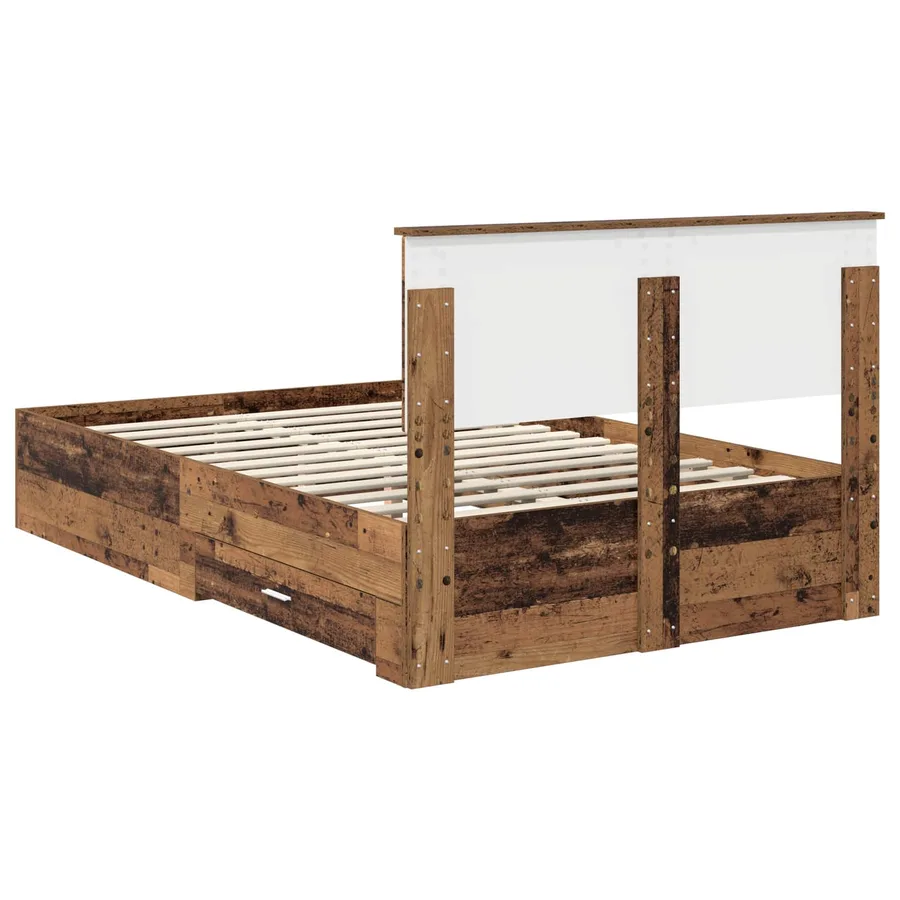 Cadre de lit Bois ancien 120 x 190 cm Bois d'ingénierie - 8
