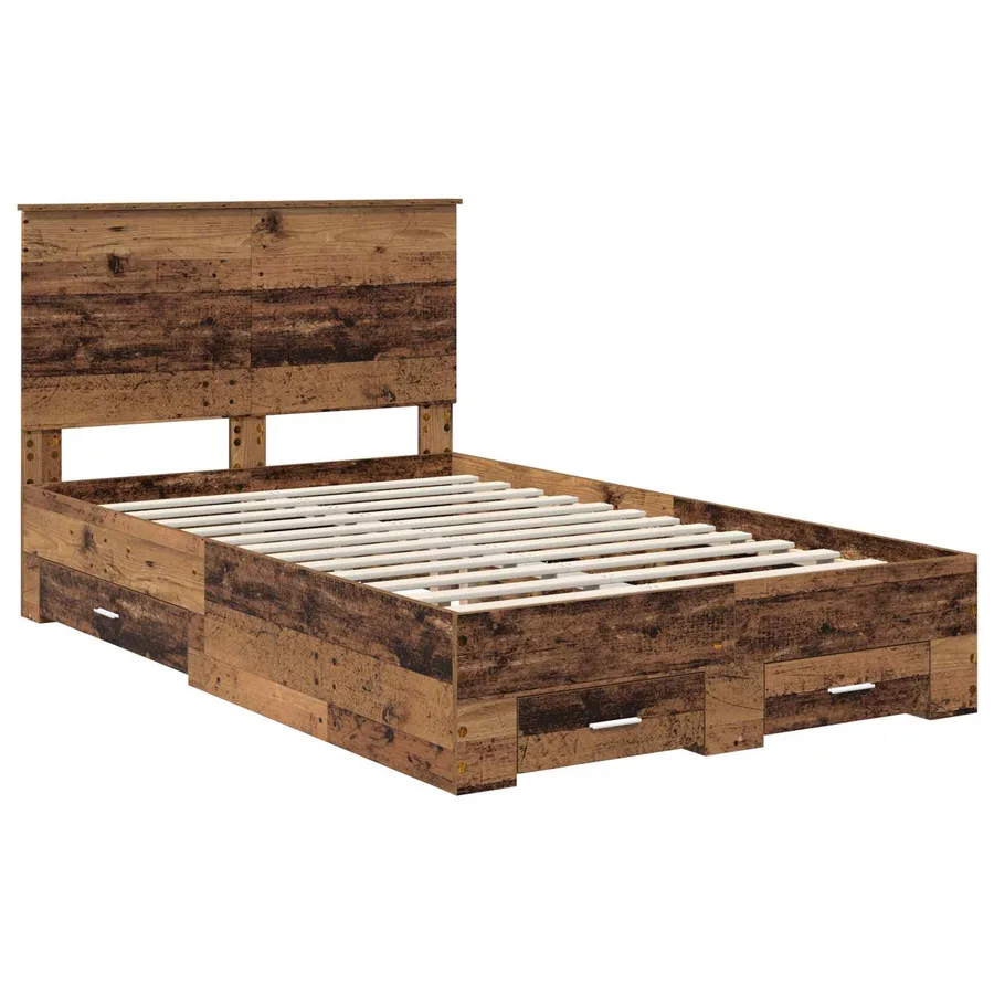 Cadre de lit Bois ancien 135 x 190 cm Bois d'ingénierie - 4