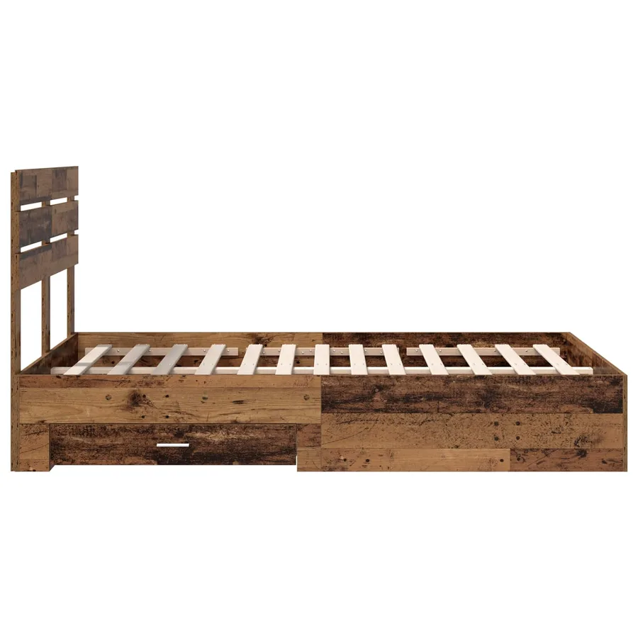 Cadre de lit Bois ancien 135 x 190 cm Bois d'ingénierie - 9
