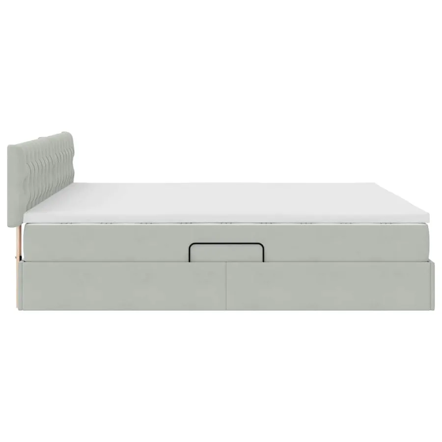 Lit de rangement LED avec matelas Gris clair 160 x 200 cm - 11