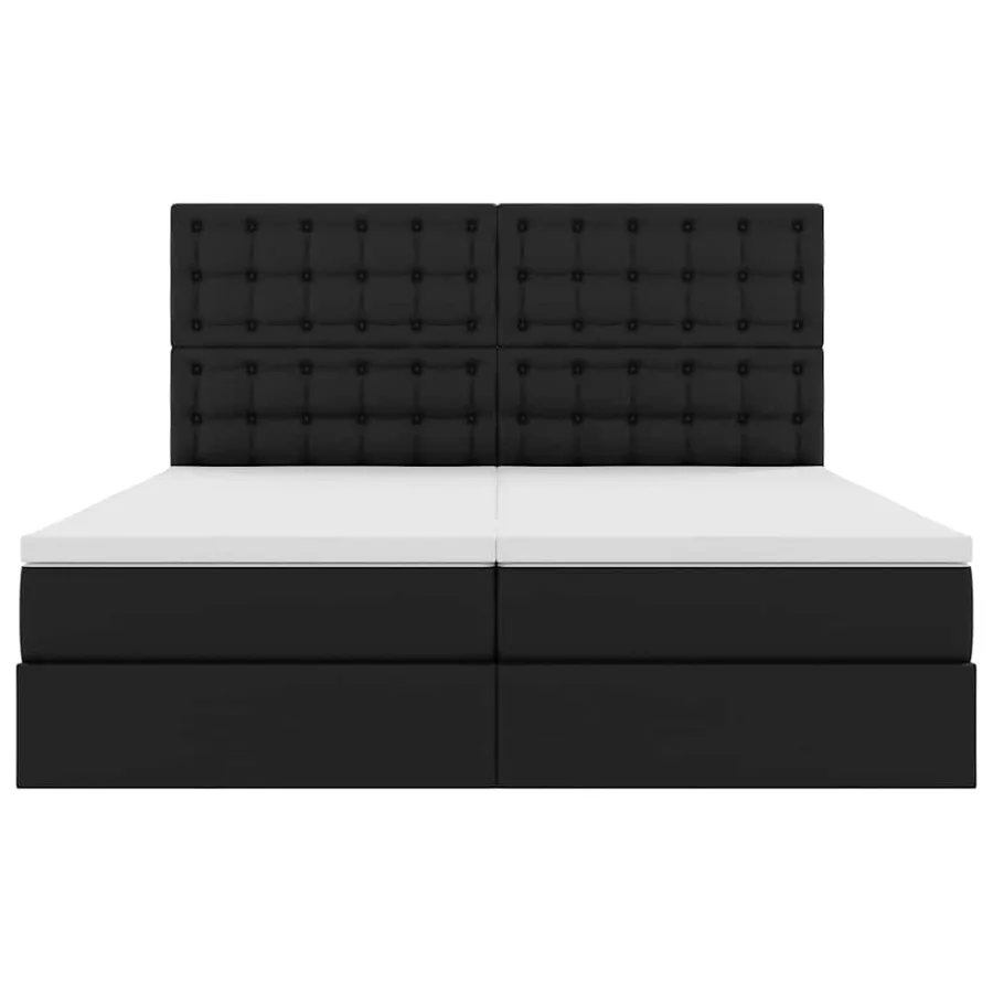 Lit avec rangement et LED Noir 200 x 200 cm Simili cuir - 11