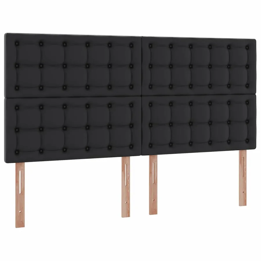 Lit avec rangement et LED Noir 200 x 200 cm Simili cuir - 8