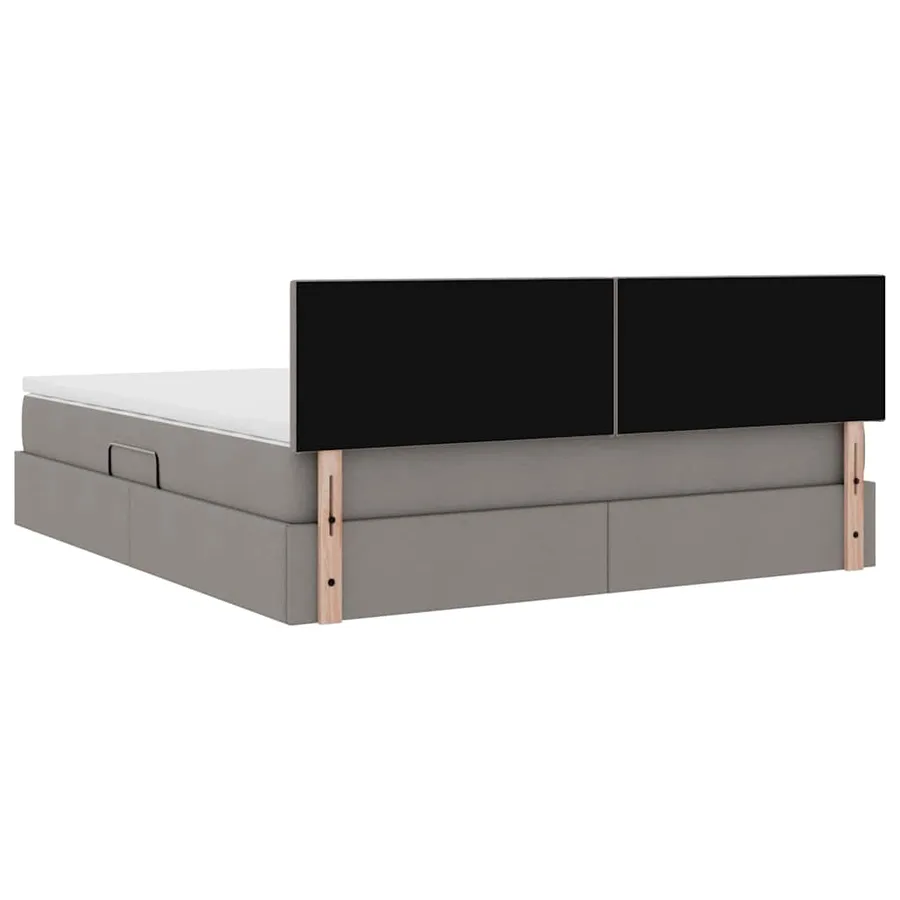 Lit de rangement LED avec matelas Taupe 160 x 200 cm Tissu - 12