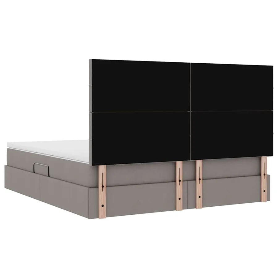 Lit de rangement LED avec matelas Taupe 160 x 200 cm Tissu - 12