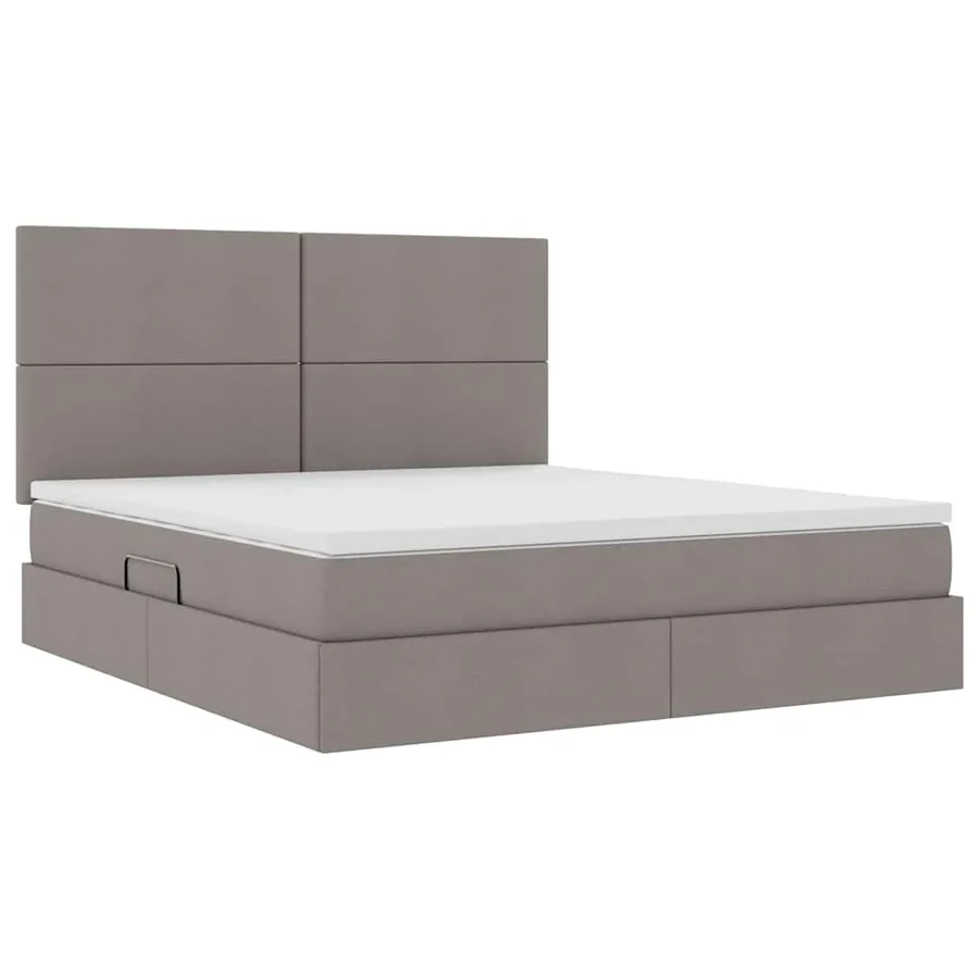 Lit de rangement LED avec matelas Taupe 160 x 200 cm Tissu - 6