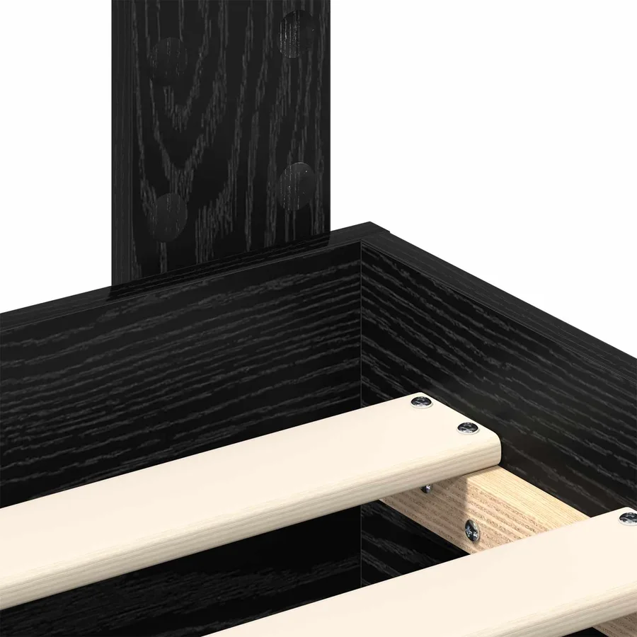 Cadre de lit Chêne noir 135 x 190 cm Bois d'ingénierie - 11