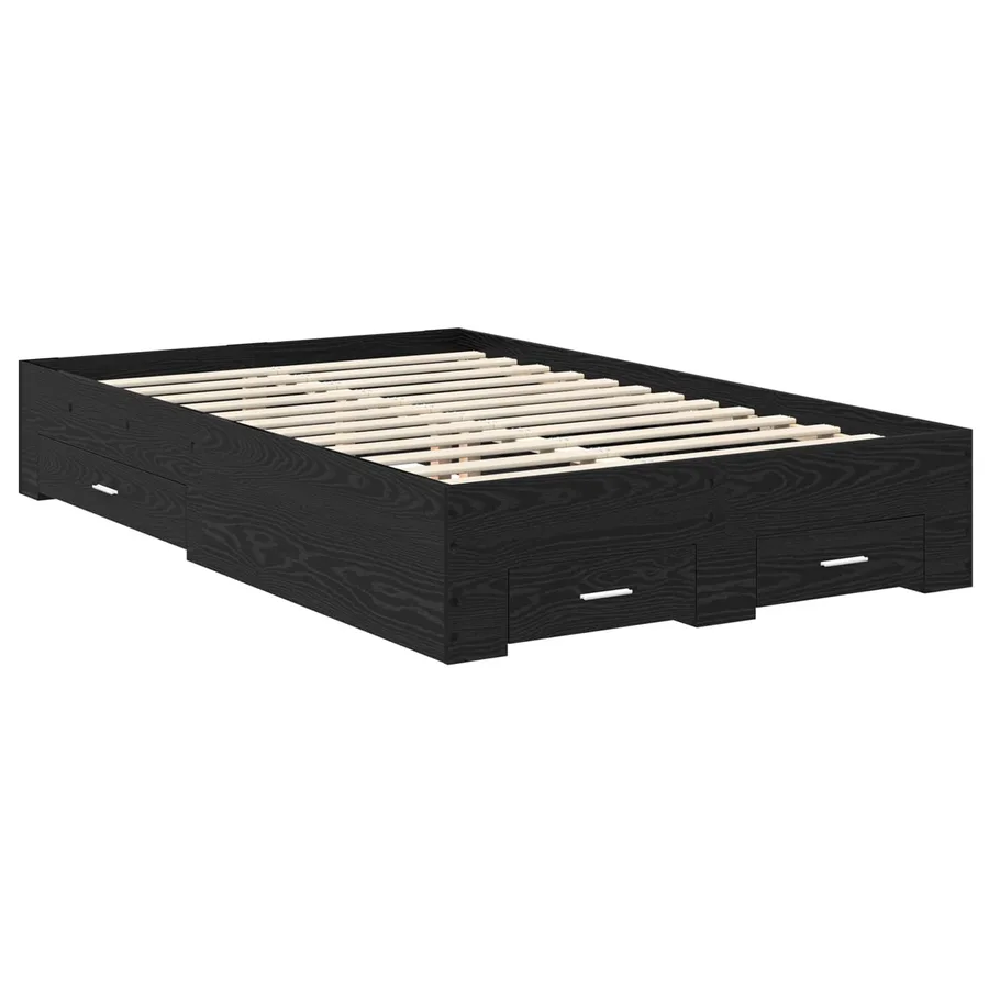 Cadre de lit Chêne noir 135 x 190 cm Bois d'ingénierie - 6