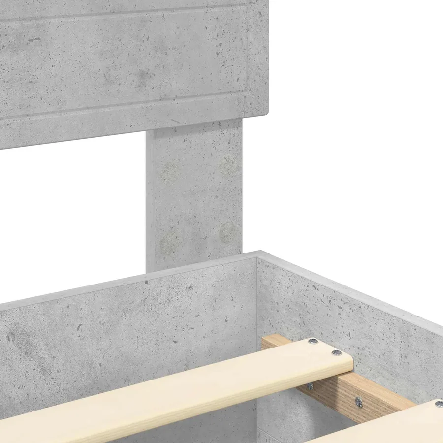Cadre de lit Gris béton 140 x 190 cm Bois d'ingénierie - 11