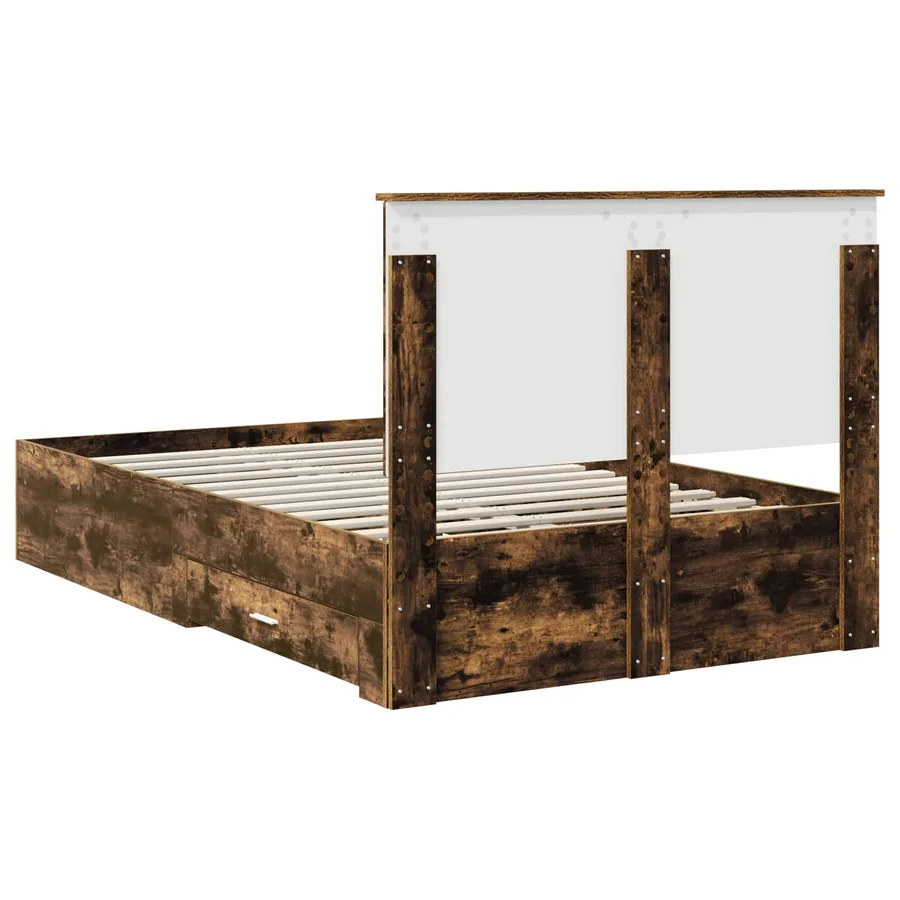 Cadre de lit Chêne fumé 120 x 190 cm Bois d'ingénierie - 10
