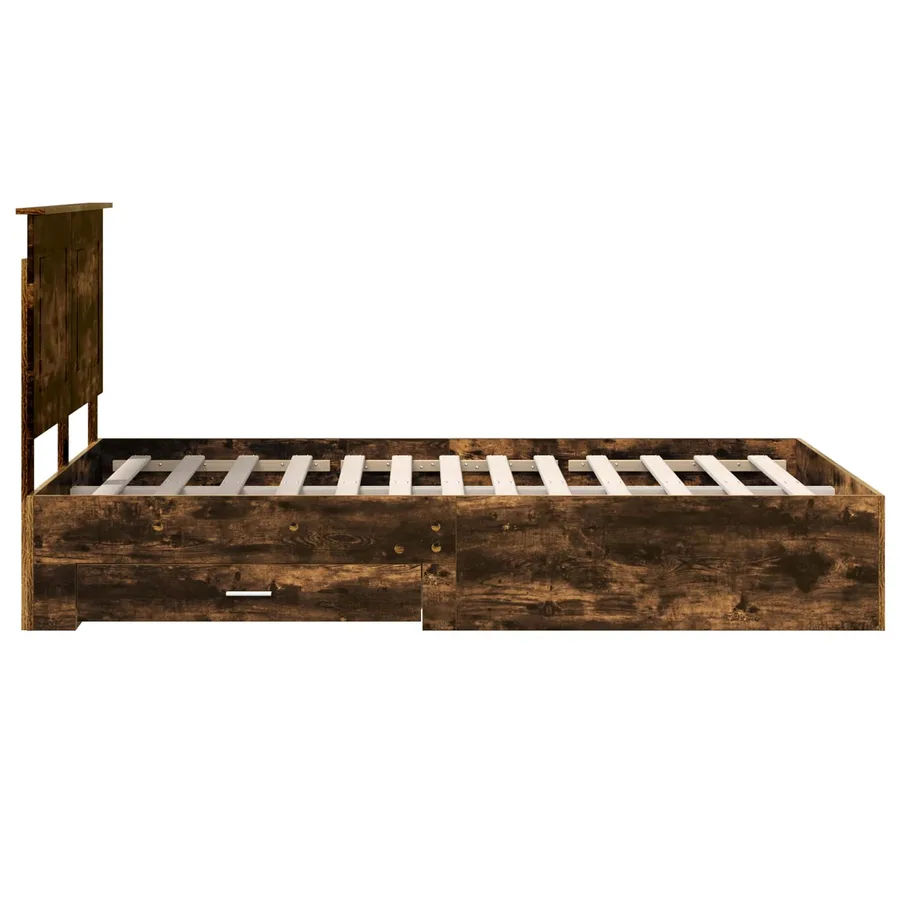 Cadre de lit Chêne fumé 120 x 190 cm Bois d'ingénierie - 9