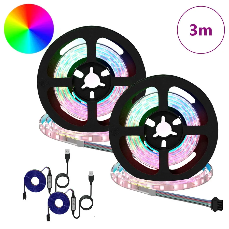 Bande LED 2 pcs Noir et Transparent 750 mm Cuivre et plastique - 2
