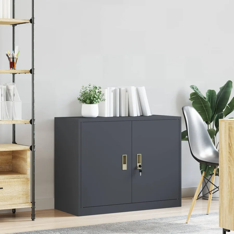 Armoire de rangement Anthracite 90 x 40 x 70 cm Acier - 4