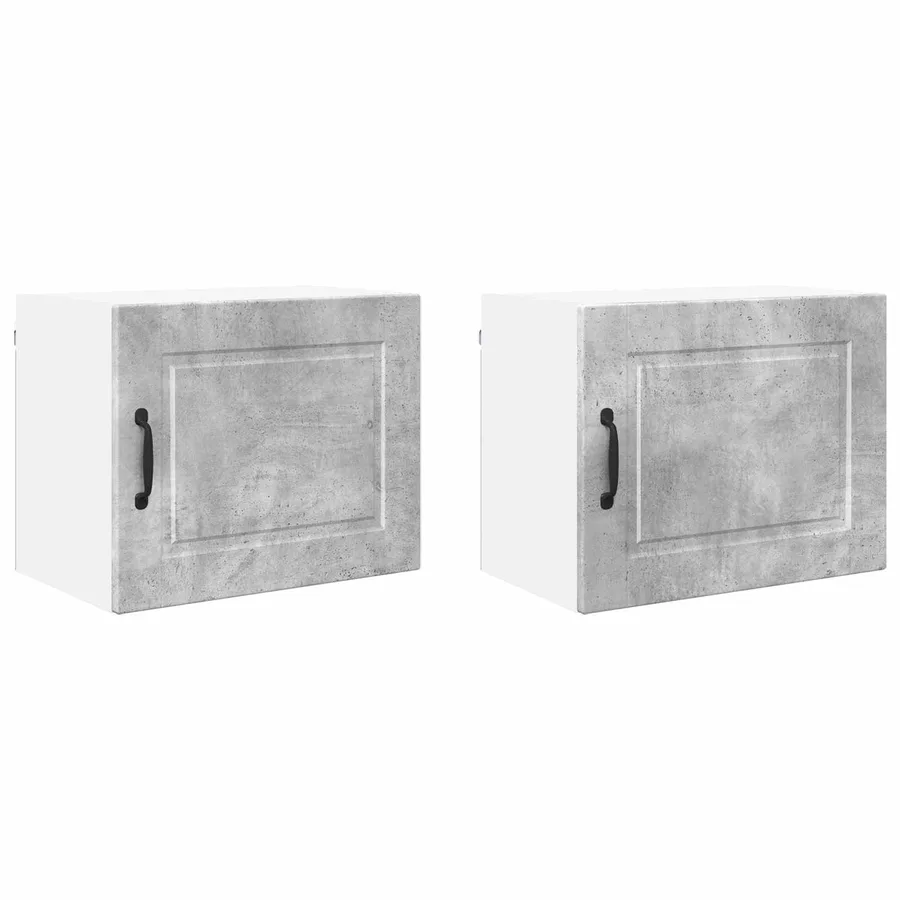 Meuble mural PORTO 2 pcs Gris béton 50 x 31 x 40 cm - 2