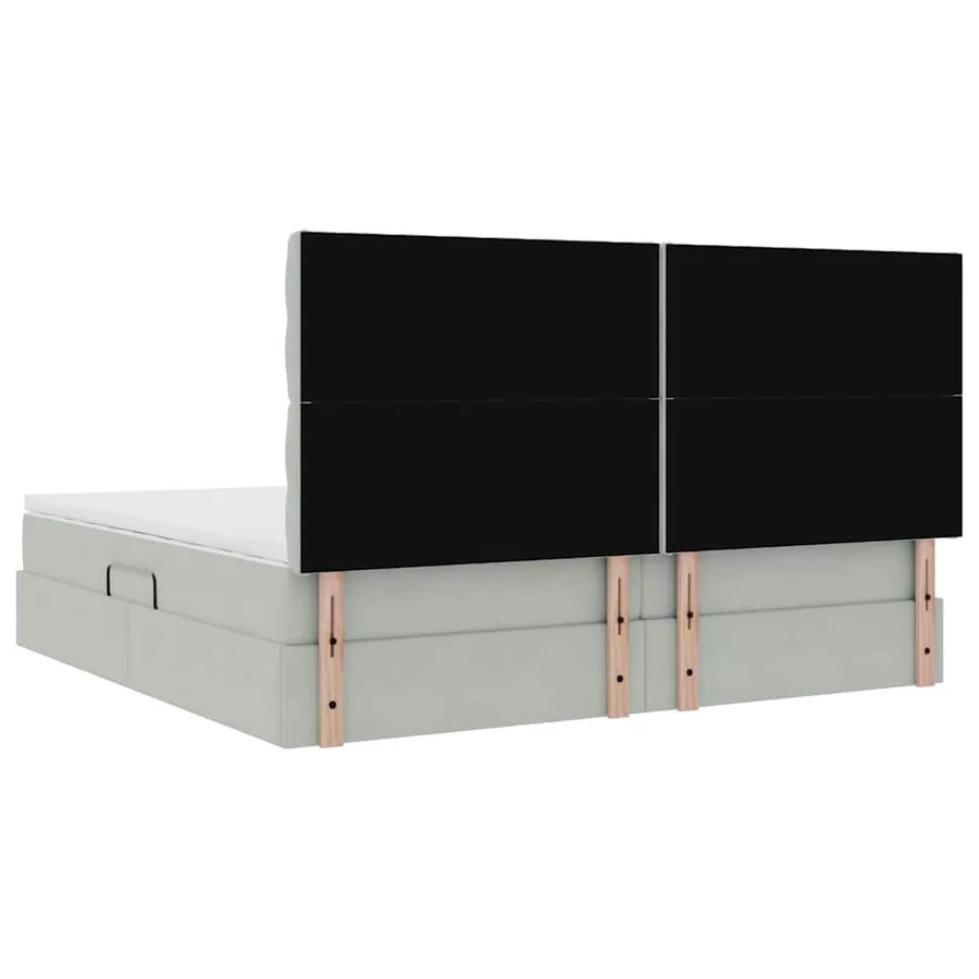 Lit de rangement LED avec matelas Gris clair 200 x 200 cm - 12