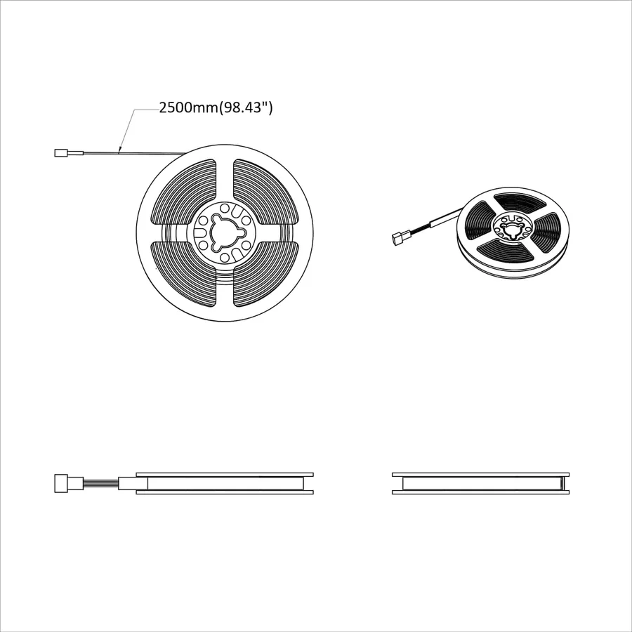 Bande LED 12 pcs Noir et Transparent 2500 mm - 9