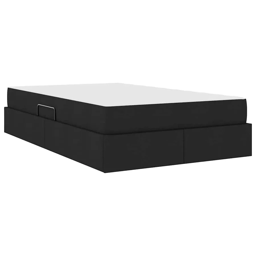 Lit avec rangement et matelas Noir 120 x 200 cm Polyester - 10
