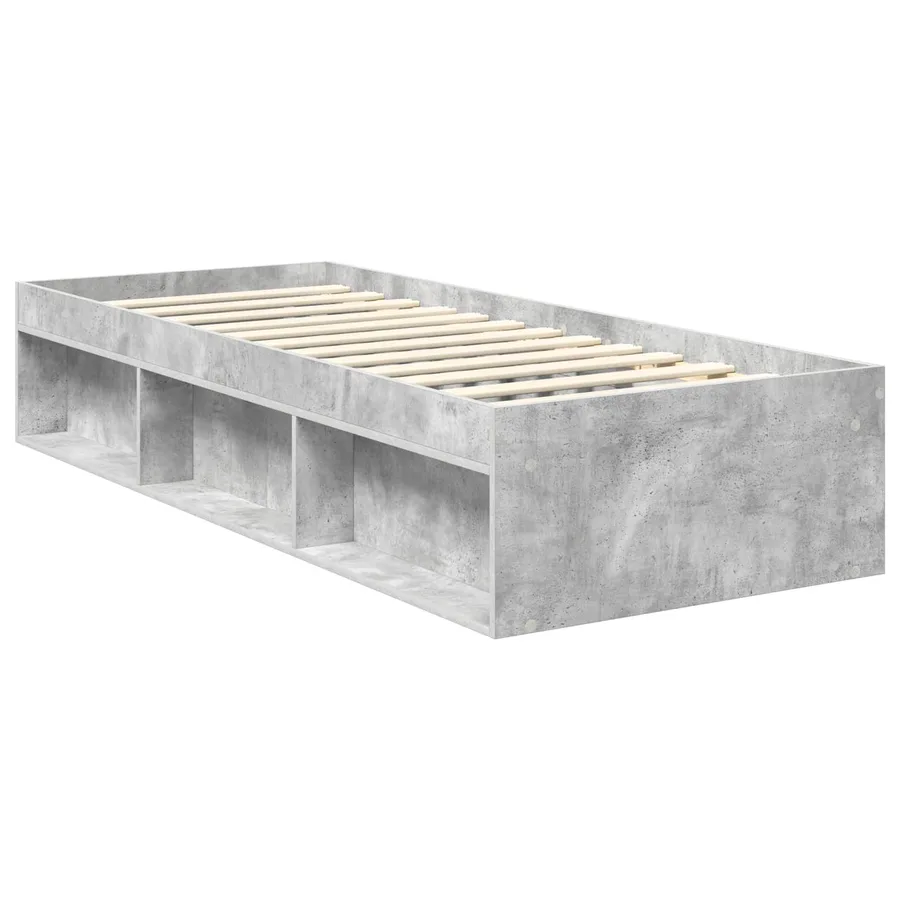 Cadre de lit avec tête de lit Gris Béton 75 x 190 cm Pin massif - 5