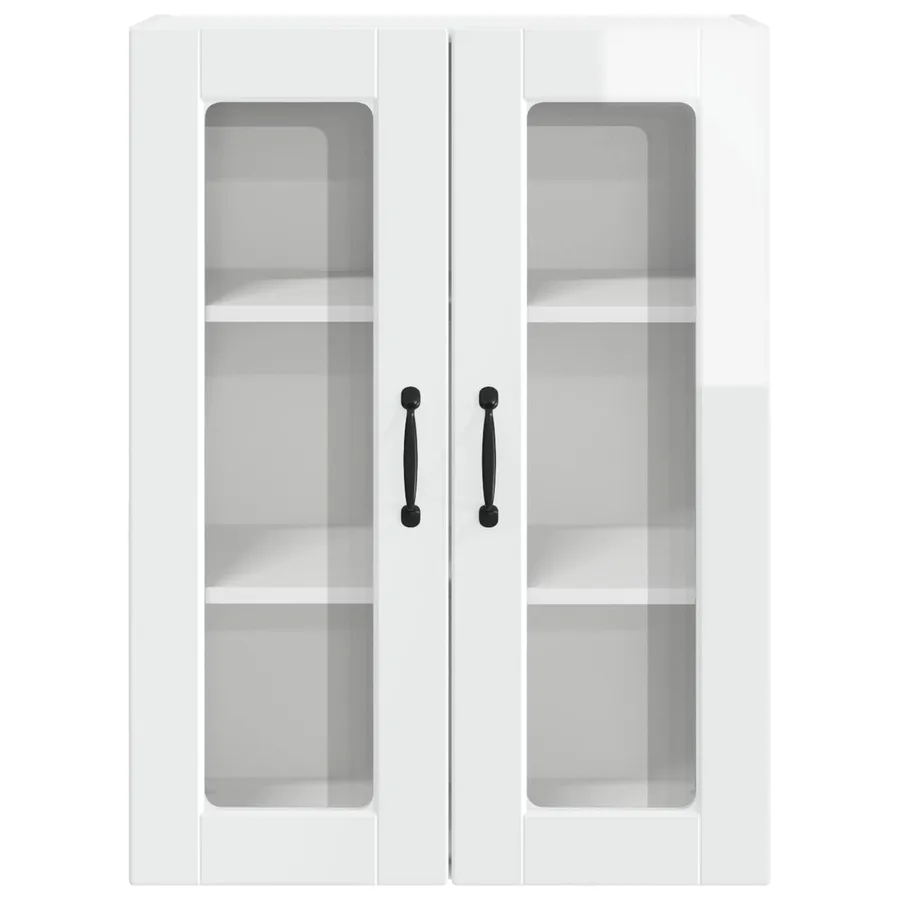 Cabinet en verre mural PORTO Blanc brillant 60 x 31 x 80 cm - 6