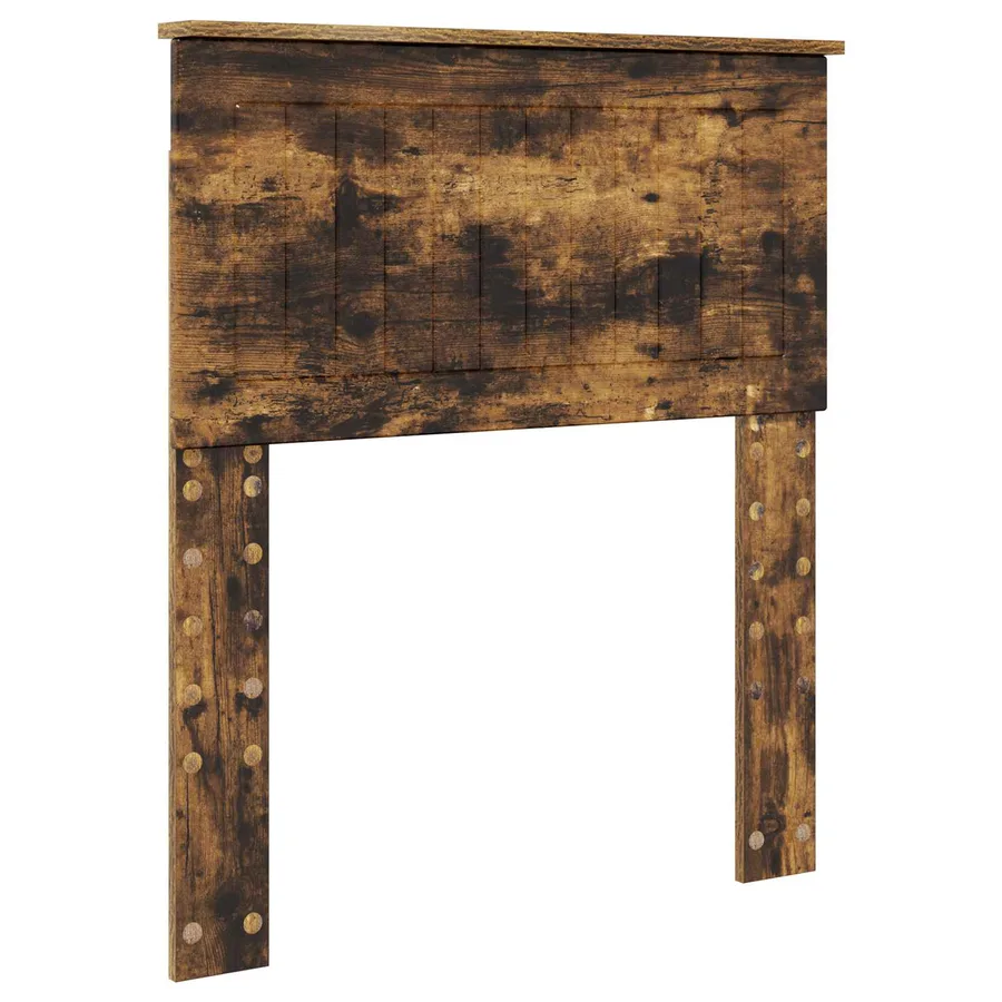 Cadre de lit Chêne Fumé et Argent 75 x 190 cm Bois d'ingénierie - 6
