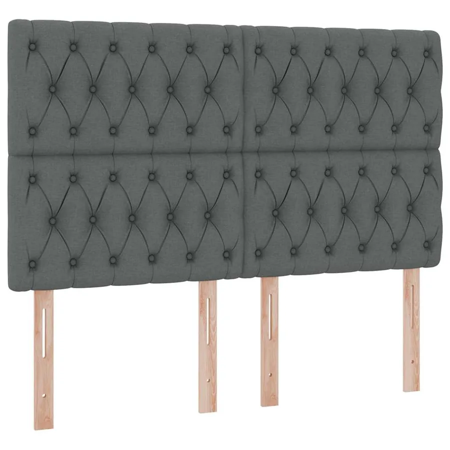 Lit avec rangement et matelas Gris foncé 140 x 190 cm tissu - 9