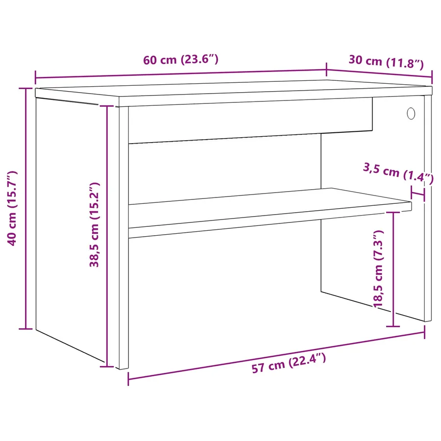Meuble TV Blanc 60 x 30 x 40 cm Bois d'ingénierie - 8