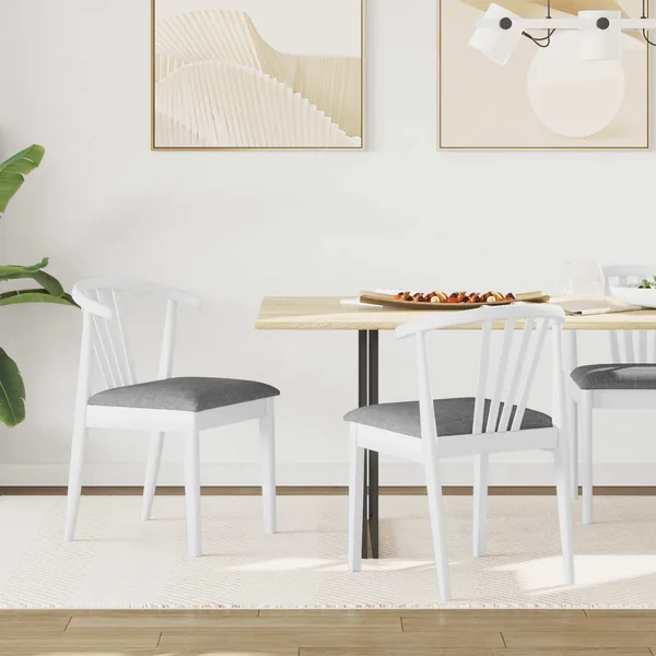 Chaise de salle à manger 2 pcs Blanc et Gris