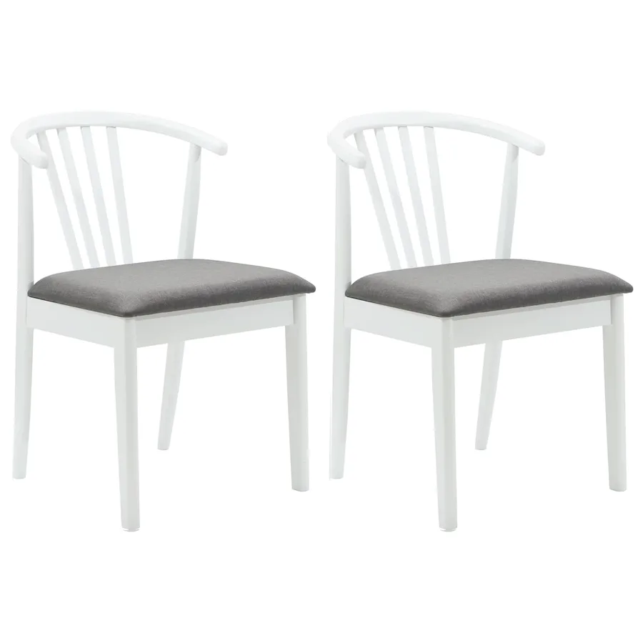 Chaise de salle à manger 2 pcs Blanc et Gris - 2