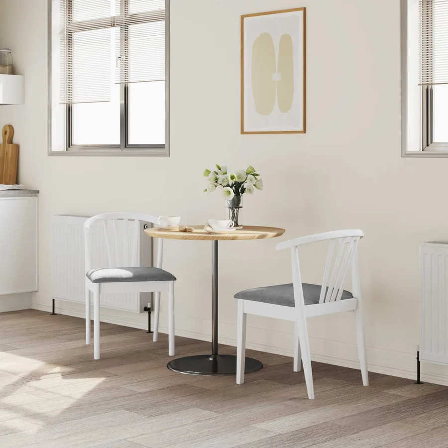 Chaise de salle à manger 2 pcs Blanc et Gris - 3
