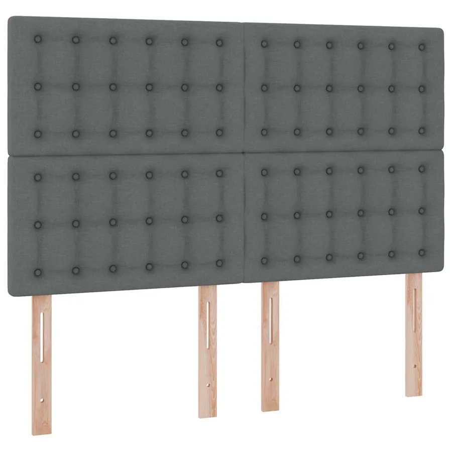 Lit avec rangement et matelas Gris foncé 140 x 190 cm tissu - 9