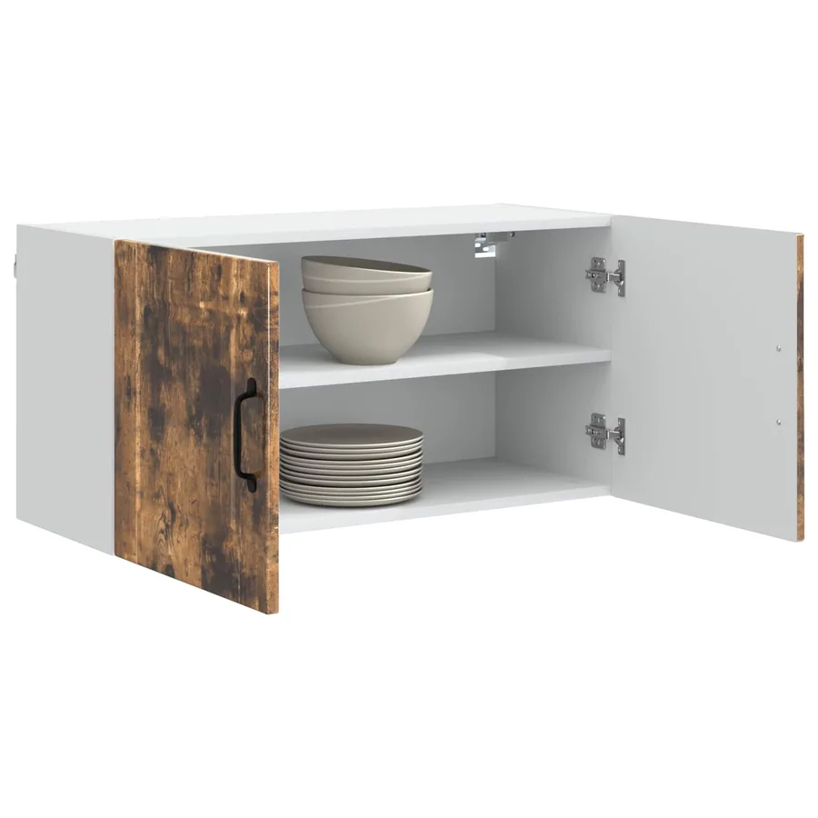 Meuble mural PORTO Chêne fumé 80 x 31 x 40 cm Bois d'ingénierie - 3