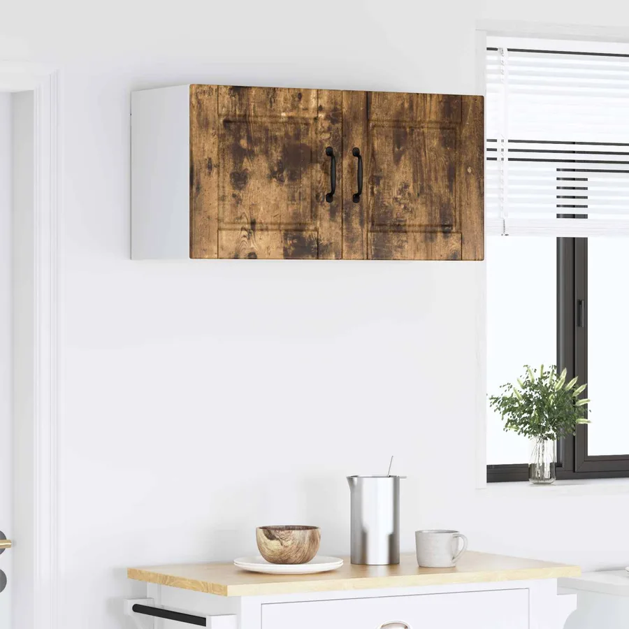 Meuble mural PORTO Chêne fumé 80 x 31 x 40 cm Bois d'ingénierie - 4