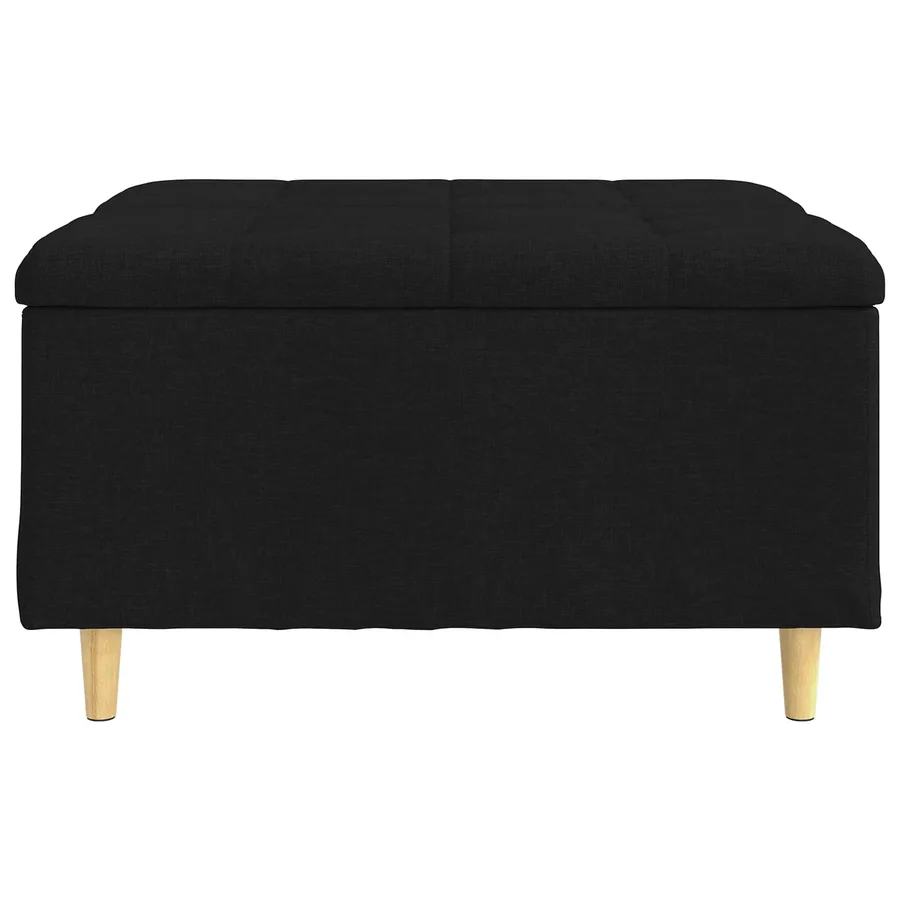 Pouf de rangement avec coussin Noir 80 x 80 x 45 cm tissu - 6