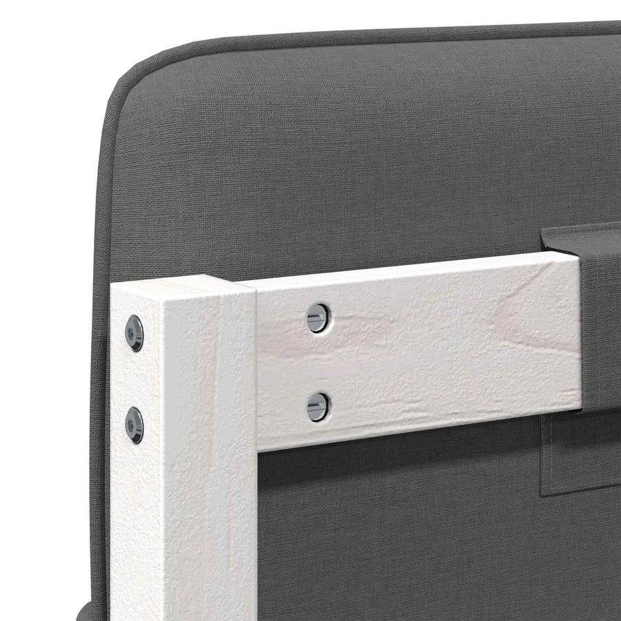 Tête de lit capitonnée Blanc et gris clair 160 cm Pin massif - 10