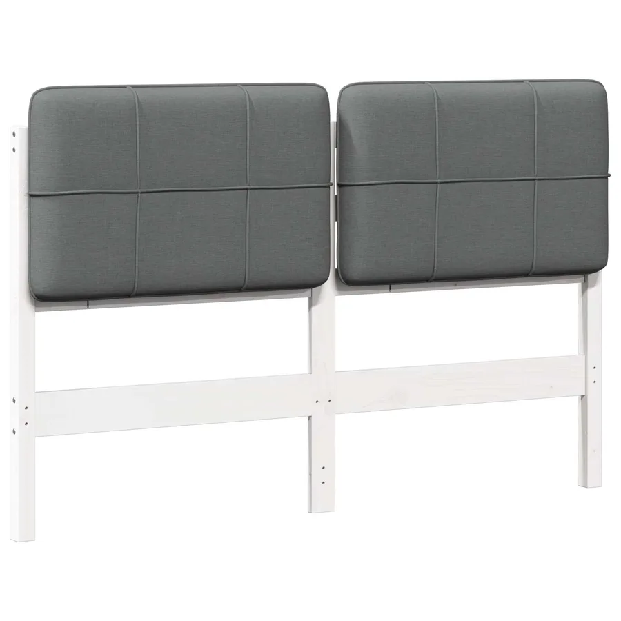 Tête de lit capitonnée Blanc et gris clair 160 cm Pin massif - 2