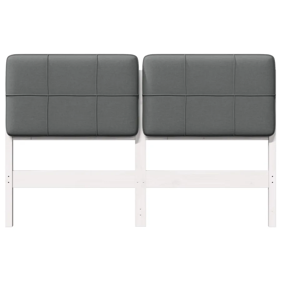 Tête de lit capitonnée Blanc et gris clair 160 cm Pin massif - 4