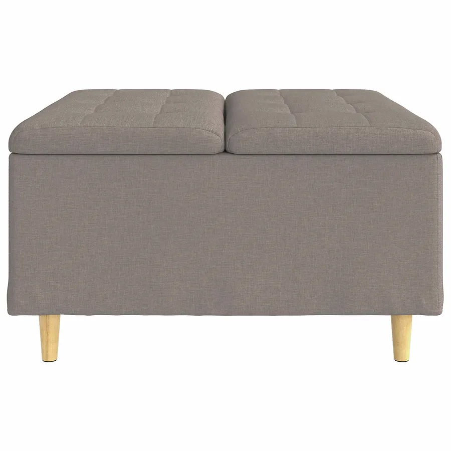 Pouf de rangement avec coussin Taupe 80 x 80 x 45 cm tissu - 5