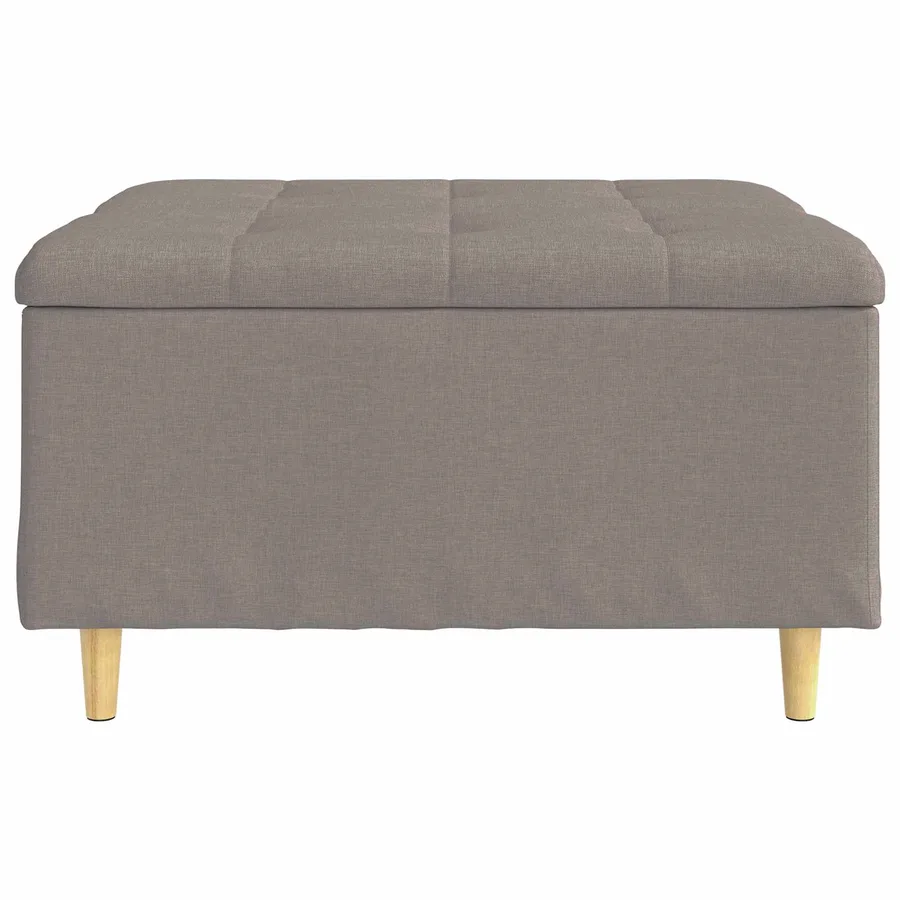 Pouf de rangement avec coussin Taupe 80 x 80 x 45 cm tissu - 6