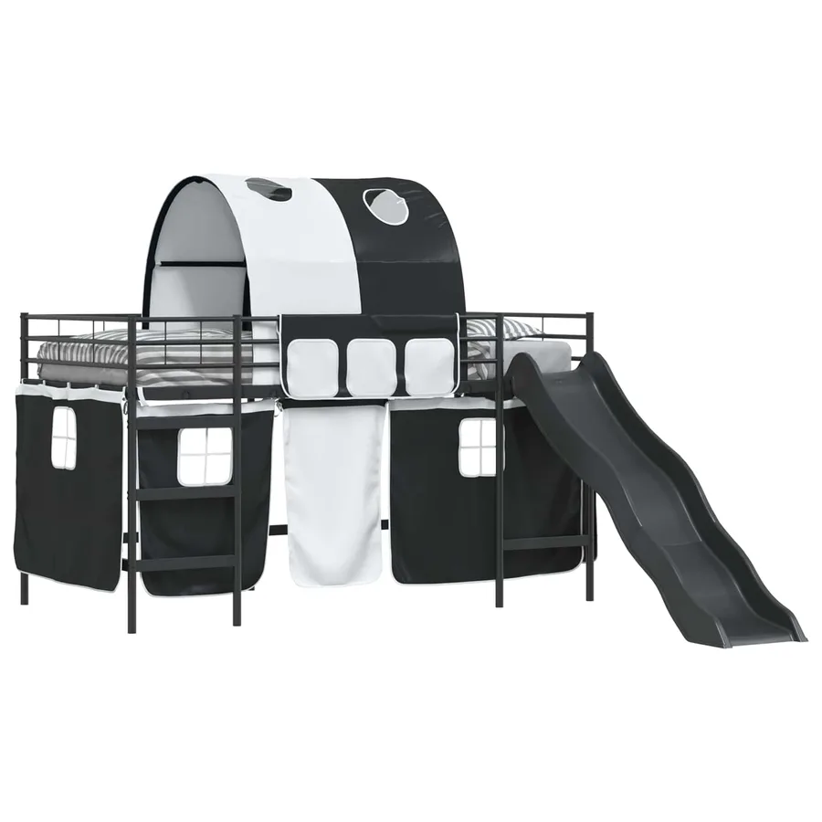 Lit mezzanine pour enfants Noir 80 x 200 cm Métал - 2