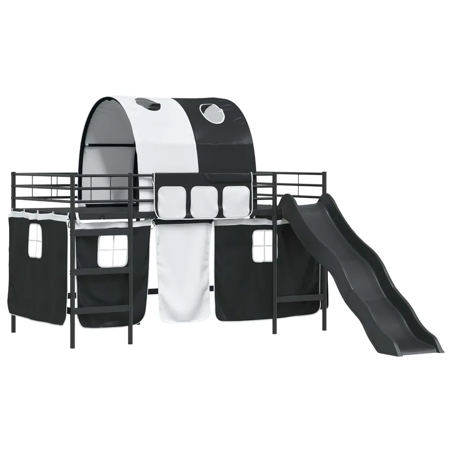 Lit mezzanine pour enfants Noir 80 x 200 cm Métал - 4
