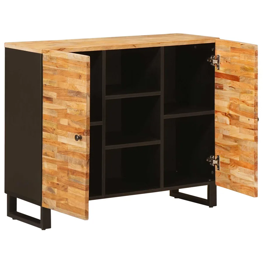 Meuble d'appoint Marron 90 x 33 x 75 cm Bois de mangue massif - 2