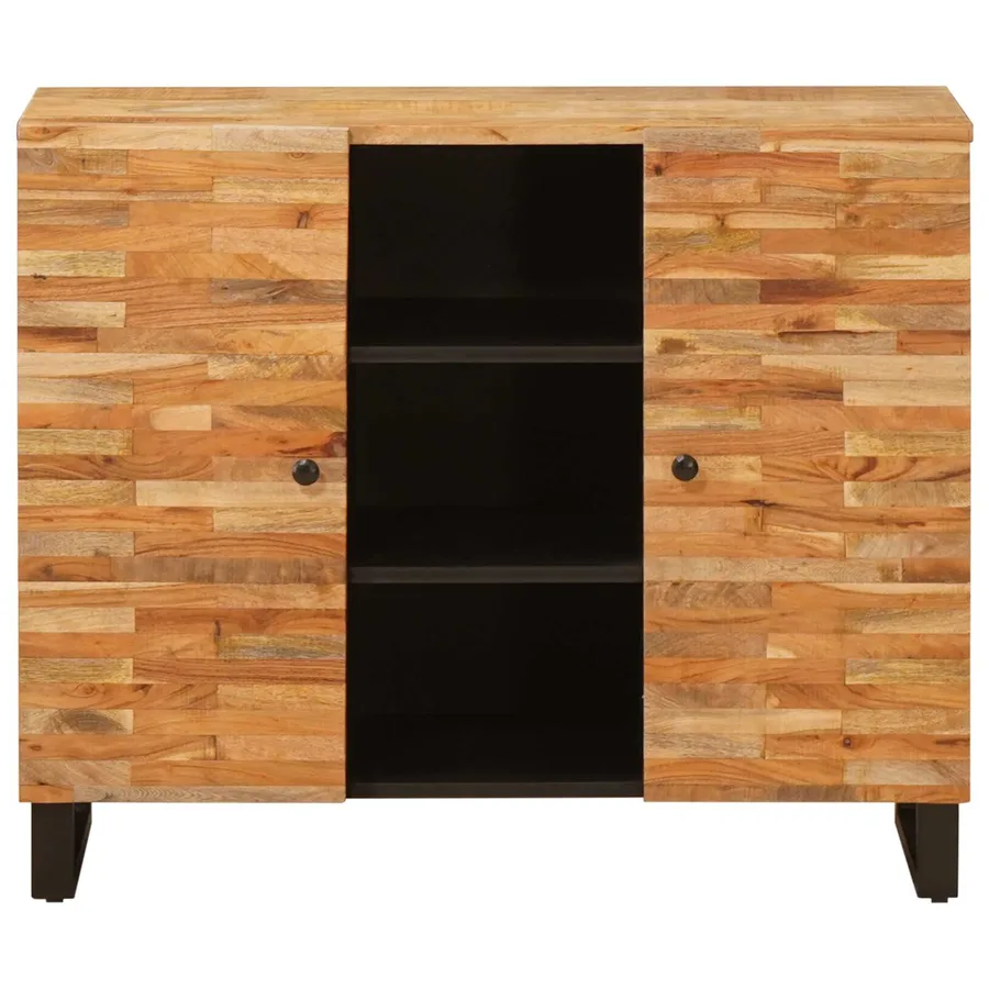 Meuble d'appoint Marron 90 x 33 x 75 cm Bois de mangue massif - 3